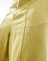 ASOS DESIGN smart extreme wide leg linen blend joggers in chartreuse Зеленый, M - W34 - фото #5