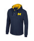 Фото #3 товара Men's Navy Michigan Wolverines Affirmative Thermal Hoodie Long Sleeve T-shirt