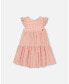 Girl Peasant Dress With Frill Sleeves Vichy Dusty Rose - Child