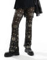 Фото #1 товара Noisy May wide leg mesh trouser in black with gold cosmic foil