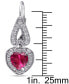 ფოტო #3 პროდუქტის Lab-Grown Ruby (3-1/5 ct. t.w.) & Lab-Grown White Sapphire (1-3/4 ct. t.w.) Heart Drop Earrings in Sterling Silver