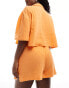 ASOS DESIGN double gauze co-ord beach short in orange