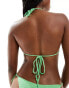 Фото #2 товара Mango crochet beaded bikini top in green