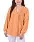 Фото #1 товара Petite Long Sleeve Pintuck Front Blouse