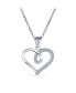 ფოტო #1 პროდუქტის Delicate Pave Cubic Zirconia Accent CZ Bridal Twisted Ribbon Infinity Love Knot Open Heart Shape Pendant Necklace For Women Girlfriend Sterling Silver