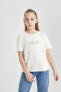 Kız Çocuk T-shirt Ekru C0601a8/er99