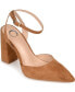 ფოტო #1 პროდუქტის Women's Tyyra Ankle Strap Pointed Toe Block Heel Pumps