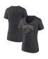 ფოტო #2 პროდუქტის Women's Heather Charcoal Purdue Boilermakers Evergreen Campus V-Neck T-shirt