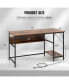 Фото #1 товара 55 Inches Computer Desk with Charging Station-Brown