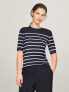 Фото #1 товара Short-Sleeve Stripe Sweater