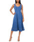 Фото #1 товара Women's Scoop-Neck Sleeveless Denim Fit & Flare Dress