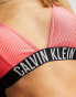 Фото #2 товара Calvin Klein logo rib triangle bikini top in red