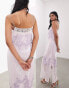 ASOS EDITION embroidered lace and sequin panelled cami column midi dress in lilac Сиреневый, 34 - фото #3