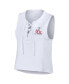 Фото #3 товара Women's White Boston Red Sox Lace-Up Tank Top