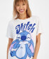 Juniors' Stitch Graphic Cotton Crewneck Tee Белый, XS - фото #3