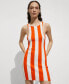 Фото #7 товара Women's Striped Ribbed Knit Dress