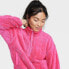 Фото #4 товара Women's High Pile Fleece 1/2 Zip Pull Over - All in Motion Vibrant Pink XS