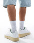 Фото #4 товара Pull&Bear retro trainer with green detail in white