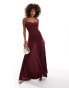 Фото #1 товара ASOS DESIGN pleated cup detail maxi dress with dropped waist in berry