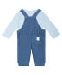 ფოტო #2 პროდუქტის Baby Boys Bodysuit and Knit Denim Bear Overall, 2 Piece Set