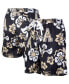 Men's Black Army Black Knights Floral Volley Logo Swim Trunks