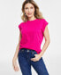 Фото #3 товара Women's Embellished Cotton Top, Created for Macy's