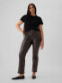 Фото #10 товара High Rise Recycled Vegan Leather '90s Straight Pants