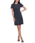 ფოტო #3 პროდუქტის Women's Jewel-Neck Short-Sleeve Shift Dress