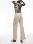 Фото #3 товара Topshop Tall co-ord linen-blend wide leg trouser in natural