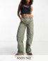 Фото #1 товара ASOS DESIGN Tall oversized cargo trouser with multi pocket in khaki