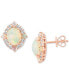 ფოტო #1 პროდუქტის EFFY® Ethiopian Opal (2-7/8 ct. t.w.) & Diamond (1/2 ct. t.w.) Halo Stud Earrings in 14k Rose Gold