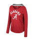 Women's Crimson Alabama Crimson Tide Distressed Heather Long Sleeve Hoodie T-shirt