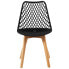 Фото #7 товара Krzesło skandynawskie z drewnianymi nogami do domu restauracji maks. 150 kg 4 szt. CZARNE