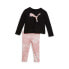 Фото #1 товара Puma Marble TwoPiece Long Sleeve T-Shirt & Leggings Set Toddler Girls Black, Pin