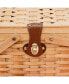 Фото #2 товара Gingham Lined Woodchip Picnic Basket With Lid and Movable Handles