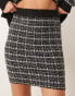 Фото #2 товара Vila knitted mini skirt co-ord in black boucle check