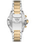 ფოტო #3 პროდუქტის Men's Chronograph Two-Tone Stainless Steel Bracelet Watch 43mm