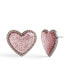 Faux Stone Glitter Bubble Heart Stud Earrings