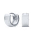 Фото #1 товара Simple Basic Thin Flat Huggie Hoop Kpop Earrings For Women Hinge Sterling Silver