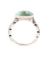 Feather Genuine Turquoise Oval Band Ring