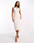 Фото #8 товара Starlet exclusive ruched cup embellished midi dress in ivory