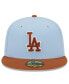 Men's Light Blue/Brown Los Angeles Dodgers Spring Color Basic Two-Tone 59Fifty Fitted Hat