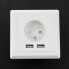 Фото #1 товара Wall socket 230V with two 2.1A French USB ports - white