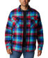 ფოტო #1 პროდუქტის Men's Plaid Sherpa-Lined Shirt Jacket