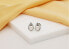 Charming silver earrings with pearls and zircons EA615W