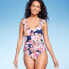 Фото #1 товара Women's Full Coverage Floral Print Ruffle Sleeve One Piece Swimsuit - Kona Sol