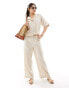 Фото #4 товара ONLY linen mix oversized shirt co-ord in beige