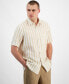 Фото #1 товара Men's Alba Regular-Fit Stripe Button-Down Linen Shirt, Created for Macy's