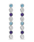 ფოტო #3 პროდუქტის Multi-Gemstone Bezel Drop Earrings in Sterling Silver