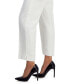 Women's Linen-Blend Solid Elastic-Back Straight-Leg Pants